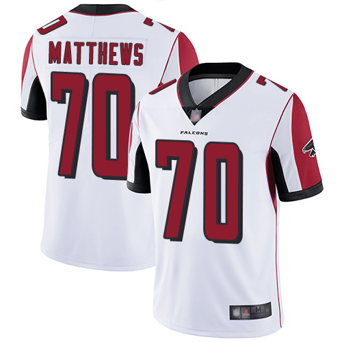 Atlanta Falcons Limited White Men Jake Matthews Road Jersey NFL Football #70 Vapor Untouchable->youth nfl jersey->Youth Jersey